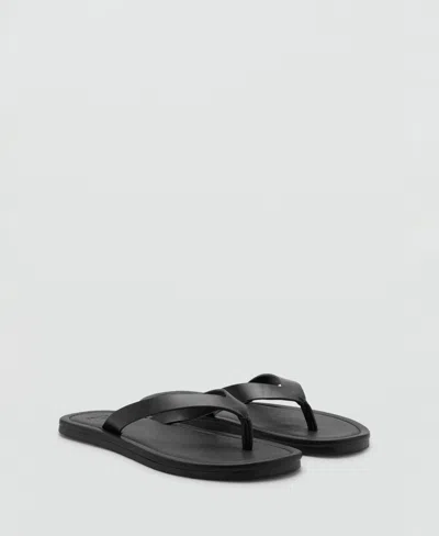 Mango Men's Leather Straps Sandals In Black
