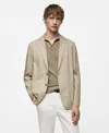 Mango Lightweight Cotton Sport Coat In Beige
