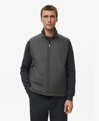 Mango Men's Lightweight Quilted Gilet In Gray