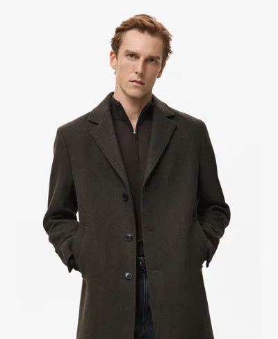 Mango Men's Lightweight Wool Coat In Black