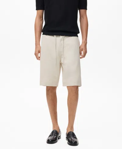 Mango Men's Linen 9.5" Bermuda Shorts In Animal Print