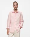 Mango Stripe Regular Fit Button-up Shirt In Pink
