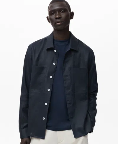 MANGO MEN'S LINEN LIGHTWEIGHT OVERSHIRT