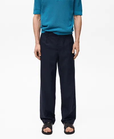 MANGO MEN'S REGULAR-FIT LINEN-BLEND PANTS