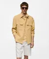 Mango Men's Linen Pockets Detail Overshirt In Pastel Yellow