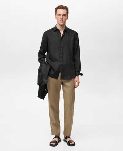 MANGO MEN'S REGULAR-FIT LINEN SHIRT