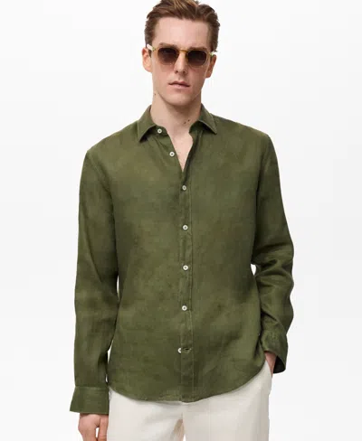 MANGO MEN'S REGULAR-FIT LINEN SHIRT