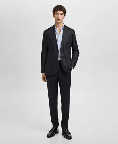 Mango Men's Linen Slim-fit Amalfi Suit Blazer In Black