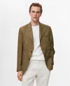 Mango Men's Linen Slim Fit Salerno Blazer In Brown