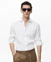 Mango Slim Fit Cotton Herringbone Suit Button-up Shirt