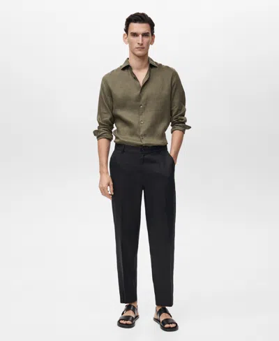 MANGO MEN'S LINEN SLIM-FIT SHIRT
