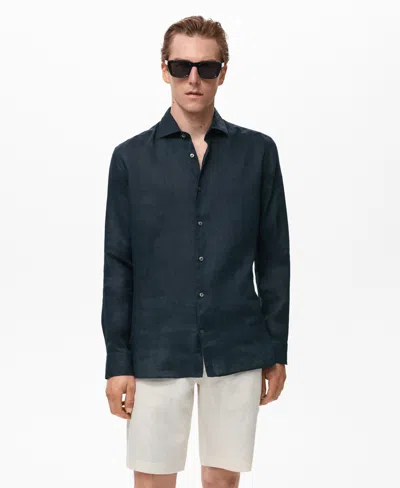 MANGO MEN'S LINEN SLIM-FIT SHIRT
