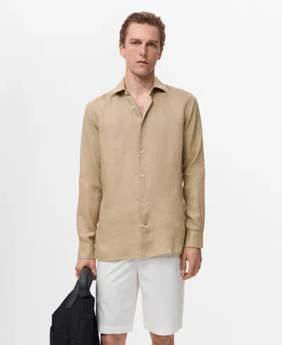 MANGO MEN'S LINEN SLIM-FIT SHIRT
