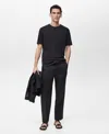 Mango Thermoregulating Performance Slim Fit Stretch T-shirt In Black