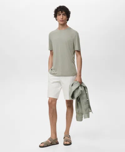 Mango Men's Linen Slim-fit T-shirt In Gray