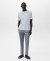 Mango Slim Fit Linen Blend T-shirt In Green