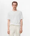 Mango Regular Fit Cotton T-shirt In White