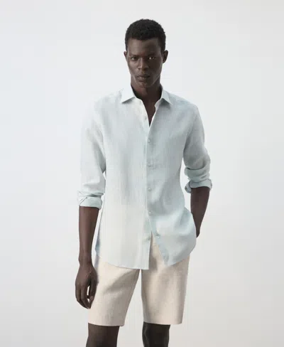 Mango Men's Linen Slim-fit Shirt In Neutral