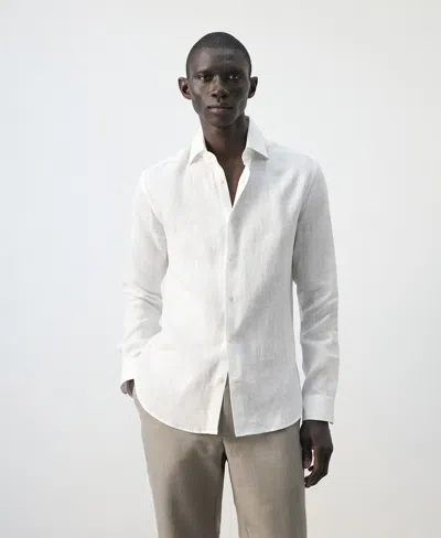 Mango Men's Linen Slim-fit Shirt In White