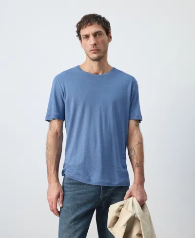 Mango Men's Linen Slim-fit T-shirt In Blue