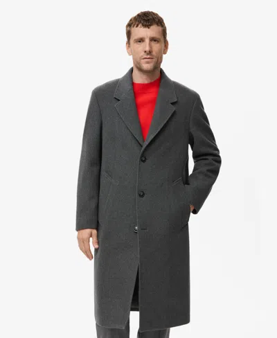Mango Men's Long Wool Coat In Gray