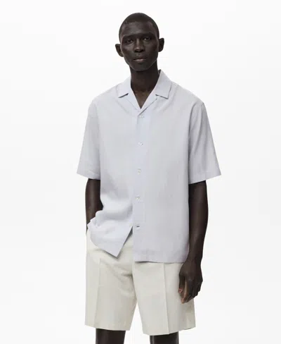Mango Men's Lyocell-linen Bowling-collar Shirt In Neutral