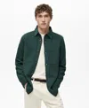 Mango Washed Cotton Overshirt In Dark Green