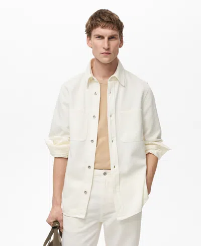 Mango Men's Lyocell Regular-fit Overshirt In Off White