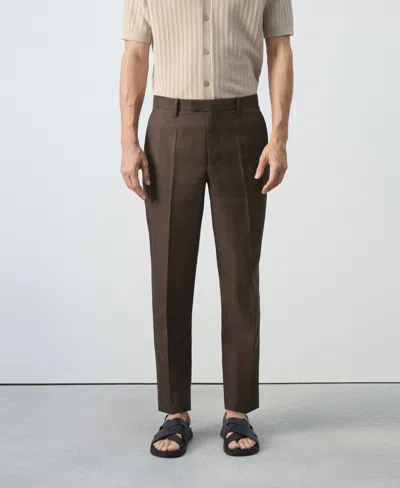 Mango Men's Lyocell-linen-blend Suit Pants In Brown