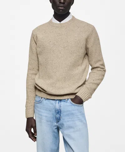 Mango Men's Structured Wool-blend Knit Sweater In Pastel Green