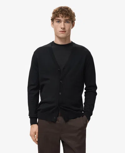 Mango Men's Merino Wool Cardigan In Black