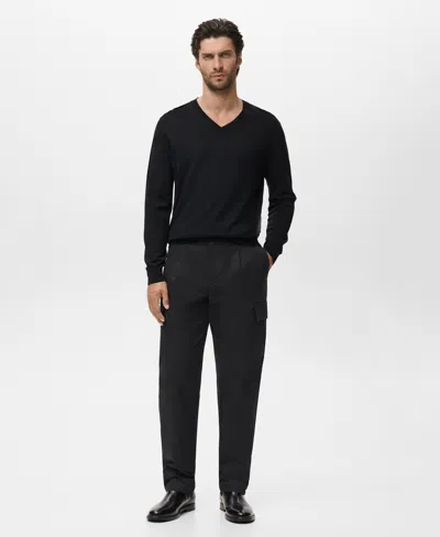 MANGO MEN'S MERINO WOOL V-NECK SWEATER