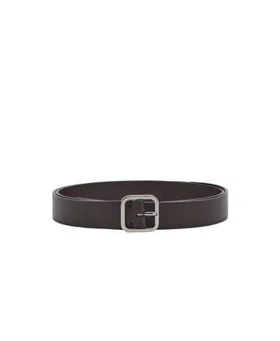 Mango Men's Metal Fastening Leather Belt In Chocolate