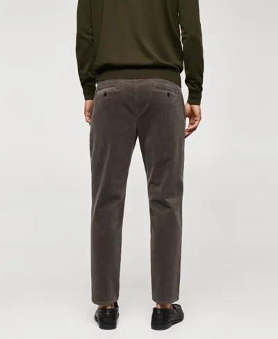 Mango Men's Micro-corduroy Slim-fit Pants In Grey