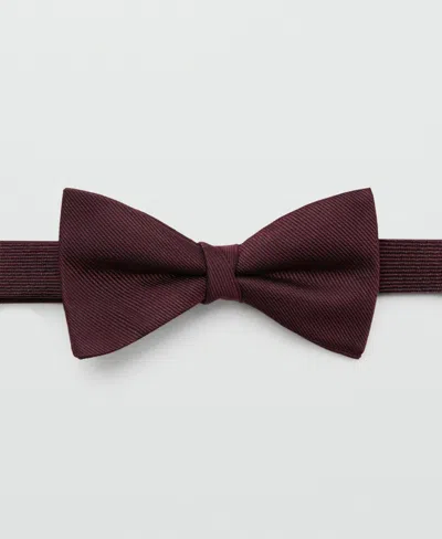 Mango Men's Microstructure Classic Bow Tie In Burgundy