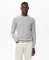 Mango Men's Microstructure Cotton Knitted Sweater In Gray