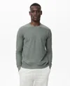 Mango Crewneck Linen Sweater In Green