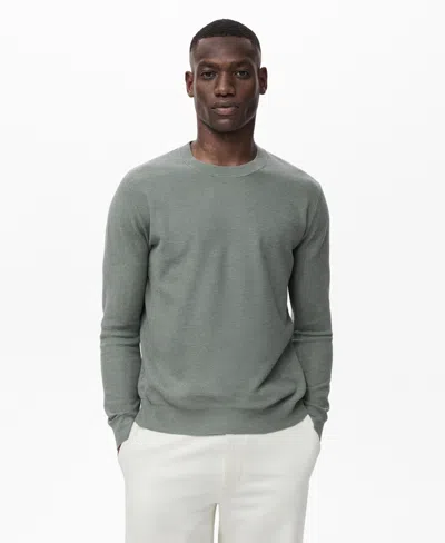 MANGO MEN'S MICROSTRUCTURE COTTON KNITTED SWEATER