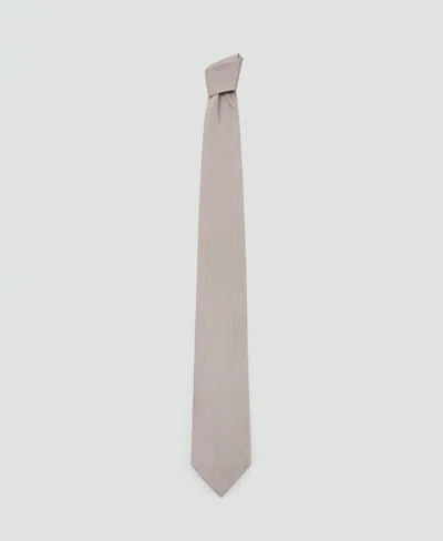 Mango Men's Microstructure Silk Blend Neck Tie In Neutral