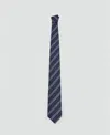 Mango Microstructure Striped Tie Navy In Blue