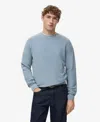 Mango Men's Microstructured Cotton Knitted Sweater In Blue