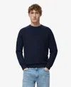 Mango Men's Microstructured Cotton Knitted Sweater In Blue