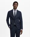 Mango Slim Fit Suit Jacket In Blue