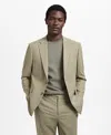 Mango Slim Fit Suit Blazer In Green