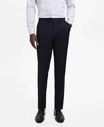 Mango Milan Slim Fit Suit Pants In Blue