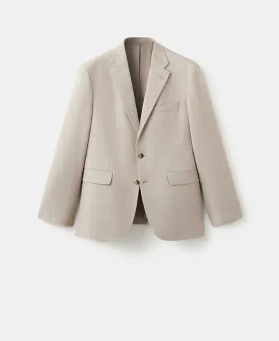 Mango Milan Slim-fit Suit Jacket Beige In Neutral