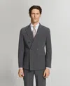 Mango Monaco Double-breasted Slim-fit Suit Blazer In Gray