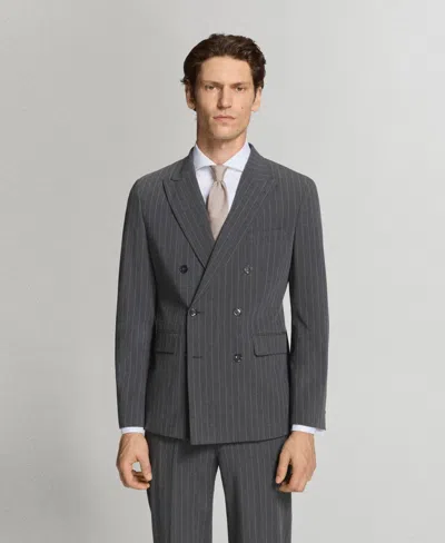 MANGO MEN'S MONACO DOUBLE-BREASTED SLIM-FIT SUIT BLAZER