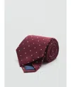 Mango Men's Mulberry Silk Polka Dot Tie In Burgundy