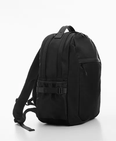 Mango Men's Multi-pocket Nylon Backpack In Black